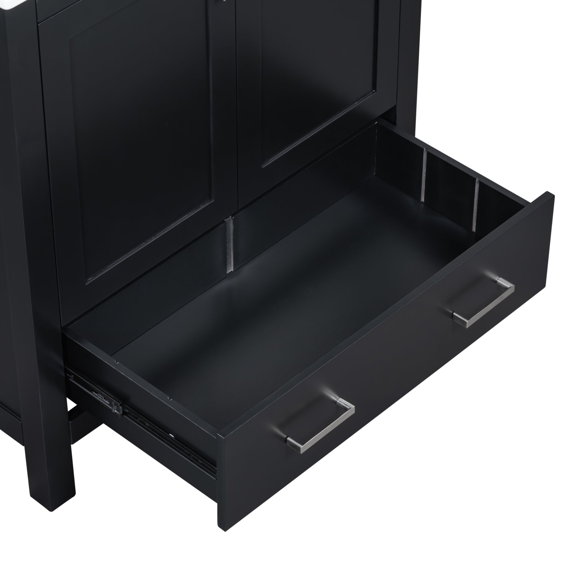 Bathroom Vanity With Single Sink, Combo Cabinet Undermount Sink, Bathroom Storage Cabinet With 2 Doors And A Drawer, Soft Closing, Multifunctional Storage, Solid Wood Frame - Black - Image 23