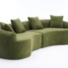 4 Seater Sofa With Chenille Fabric, 30D, 60 Hardness Full Sponge, 4 Pillow For Living Room, Home Furniture Sleeper Sectional Sofa For Apartment - Green - Image 25