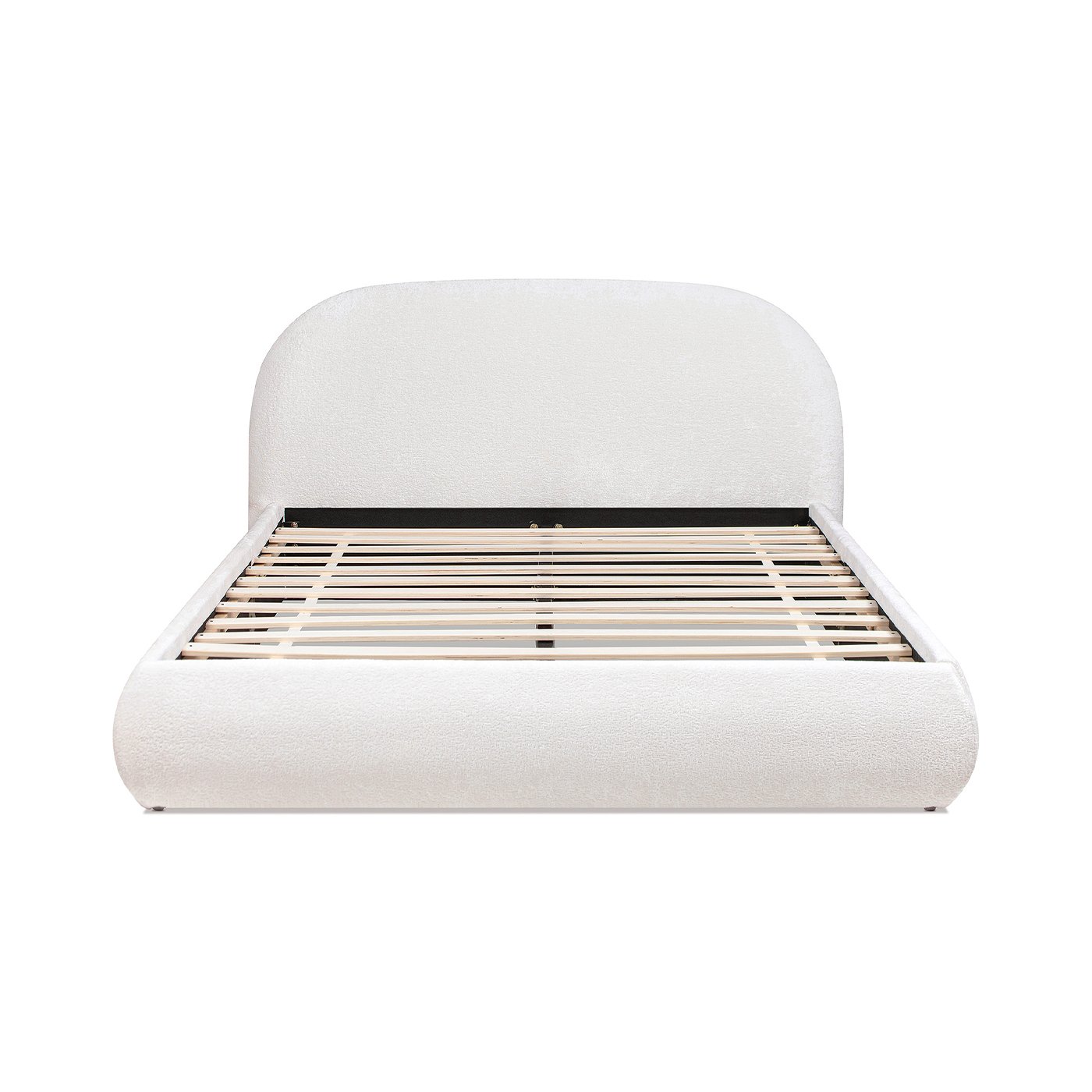 Archie Puffy Grounded - Queen Upholstered Platform Bed - Almond White - Image 8