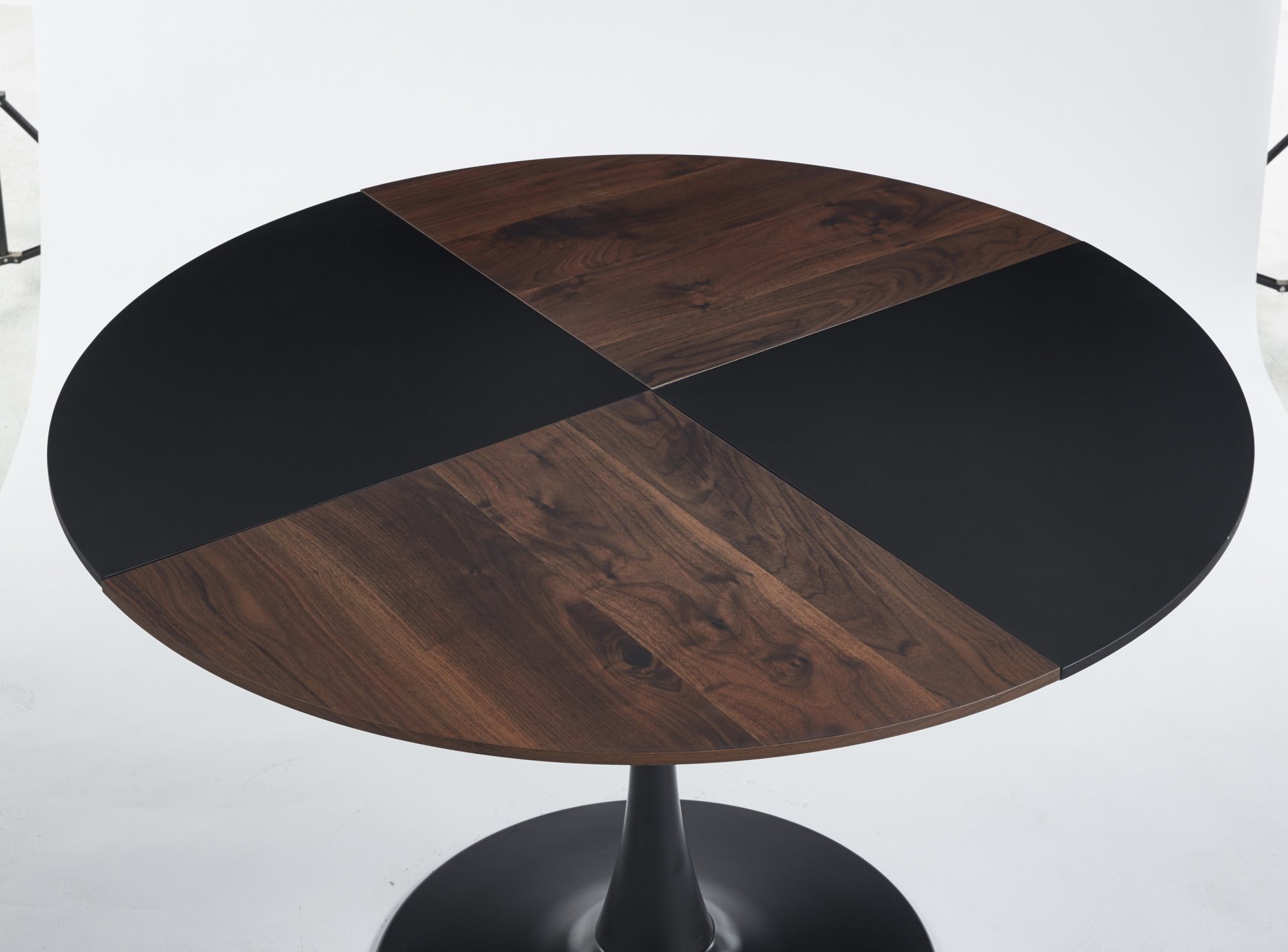 5 Pieces Dining Set, Table Metal Leg Mid-Century Dining Table For 4 - 6 People, Pedestal Dining Table, Table Leisure Coffee Table - Black - Image 7
