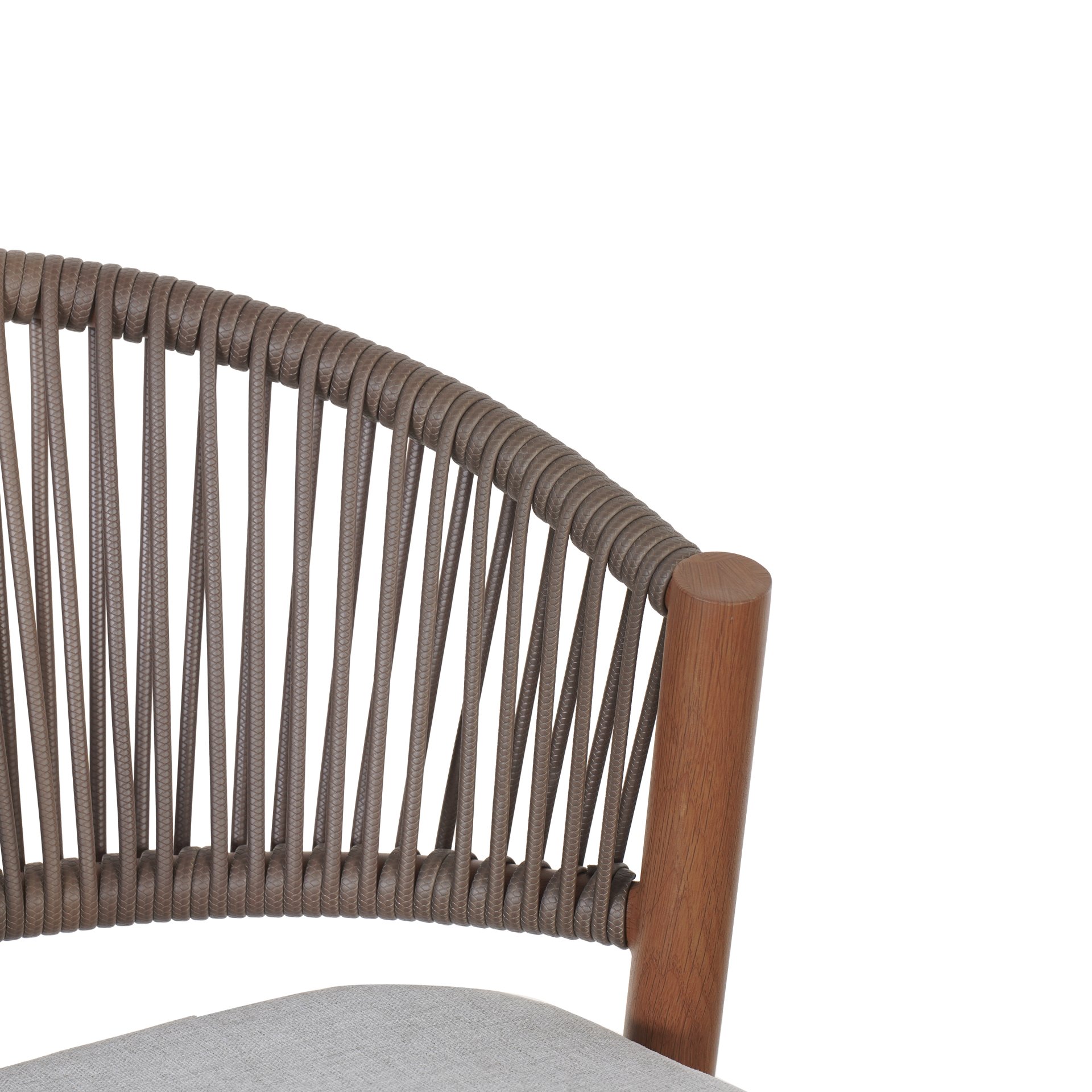 Outdoor Bar Height Aluminum Frame Counter Stools With Scallop Shaped Backrest & Water Resistant Cushions (Set of 2) - Teak - Image 8