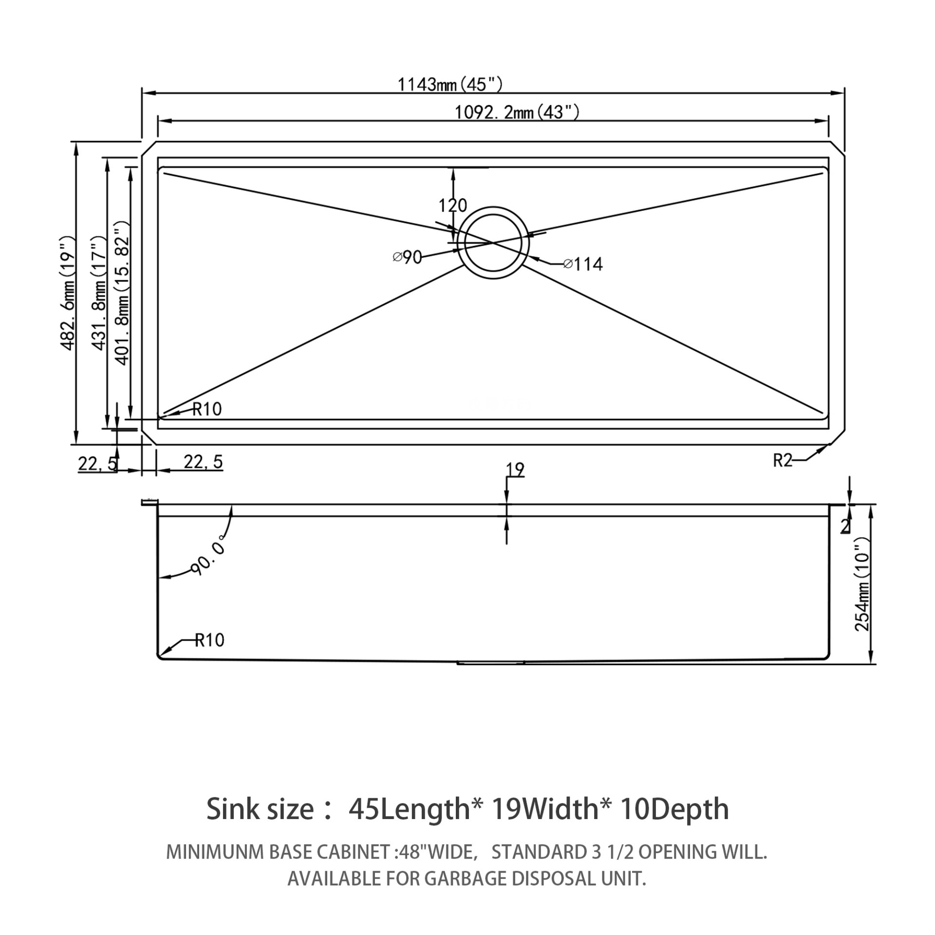 Single Bowl Undermount Workstation Kitchen Sink 16 Gauge Stainless Steel - Black - Image 3
