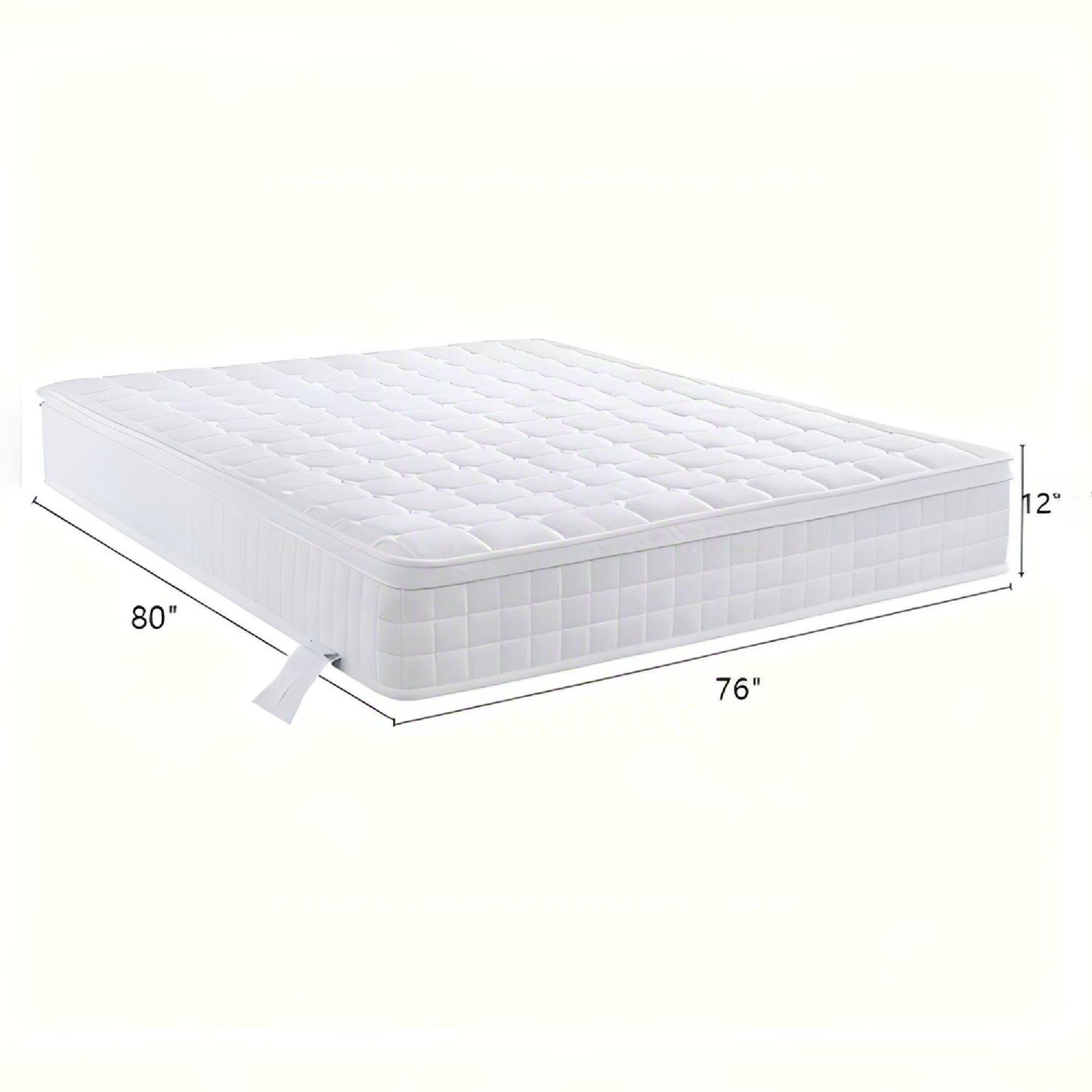 12" King Mattress, Innerspring Hybrid With Gel Foam For Motion Isolation, Pressure Relief & Edge Support - White - Image 7