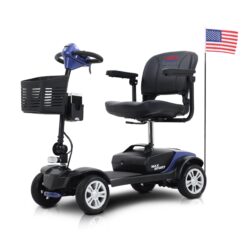 Max Sport - Blue 4 Wheels Outdoor Compact Mobility Scooter With 2 In 1 Cup & Phone Holder - Blue