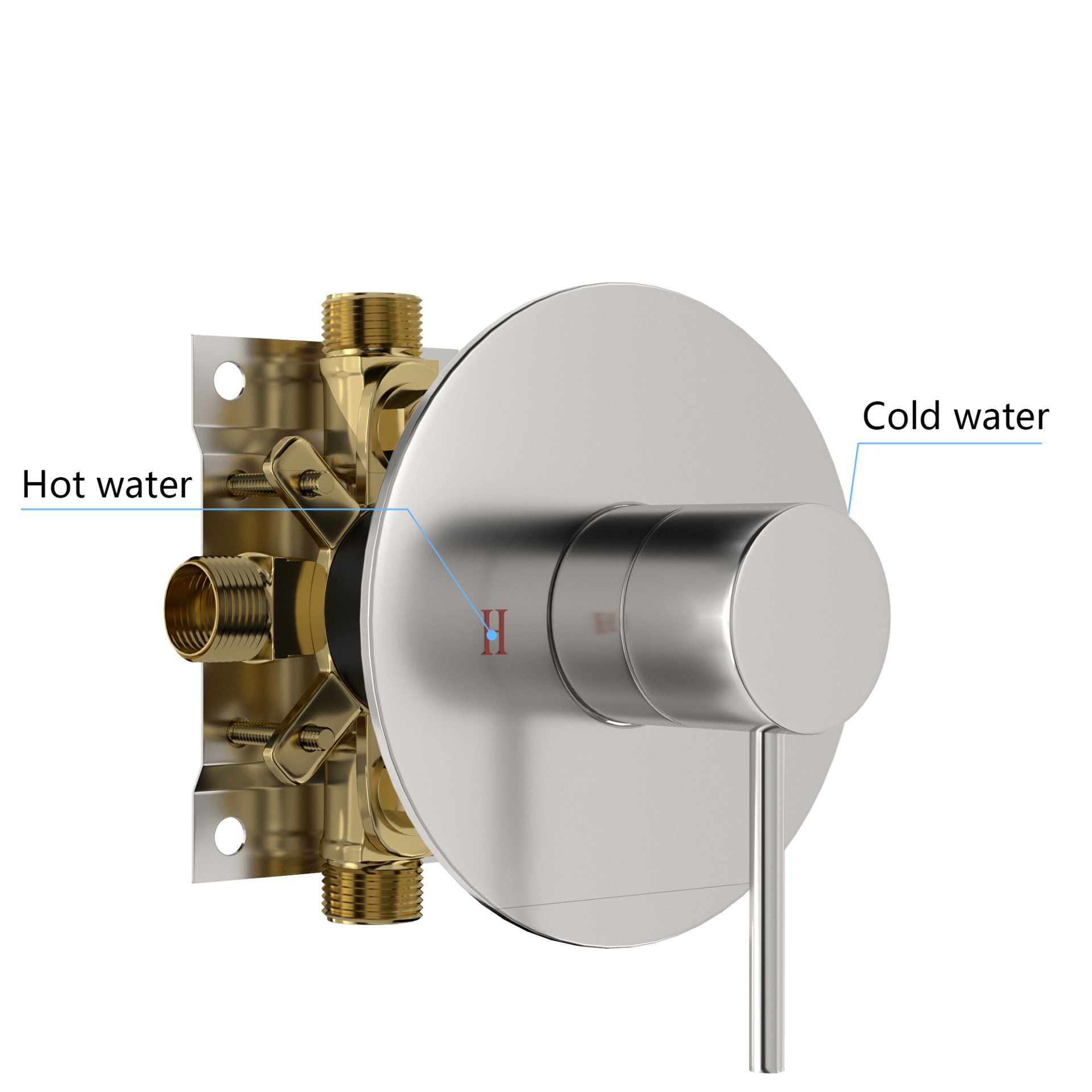 Shower Faucet Set With 10" Rainfall Shower Head And Valve - Brushed Nickel - Image 6
