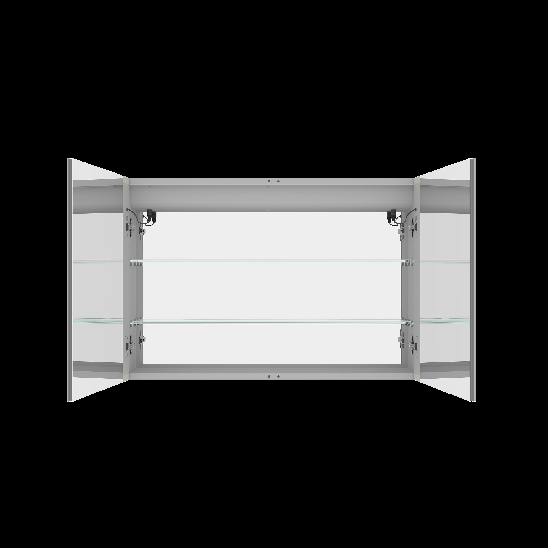 Bathroom Medicine Cabinet With Lights, LED Medicine Cabinet With Mirror, Double Door Lighted Medicine Cabinet With Defogger, Dimmer, Surface Mount - Silver - Image 7