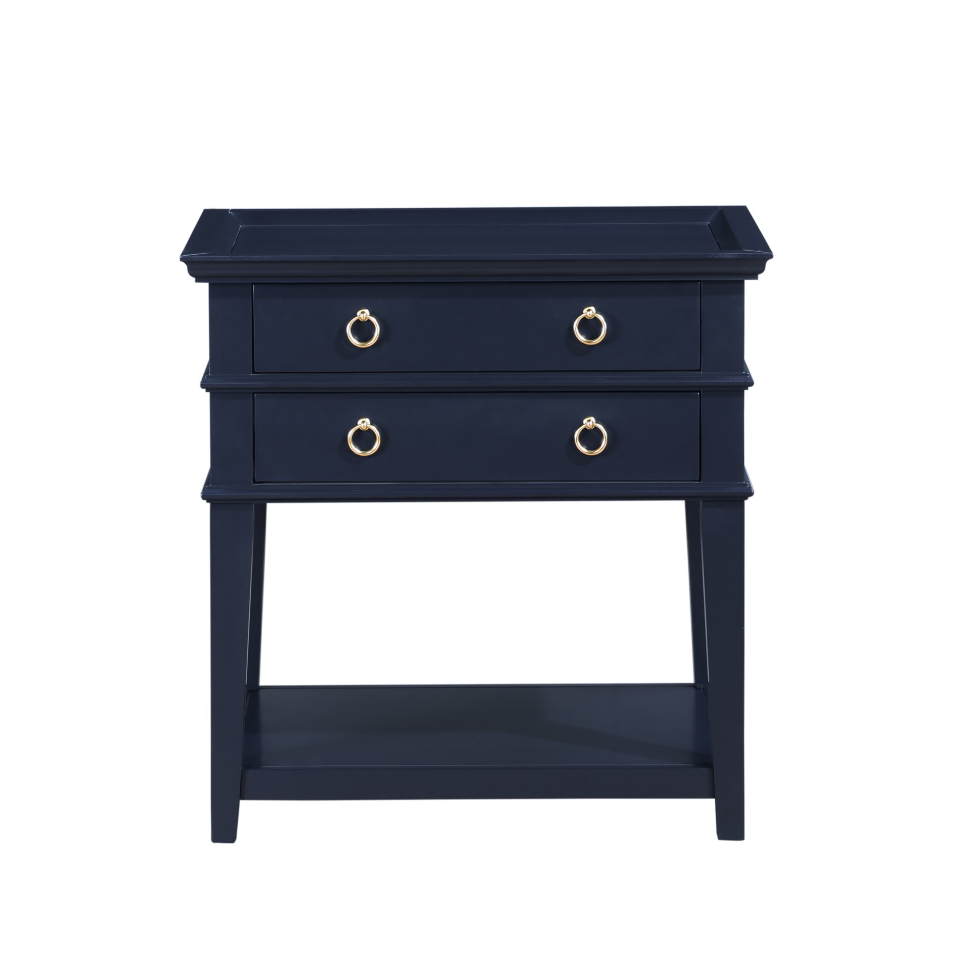 Carmona - 2 Drawer Tray Top Nightstand Pulls - Dark Blue - Image 11