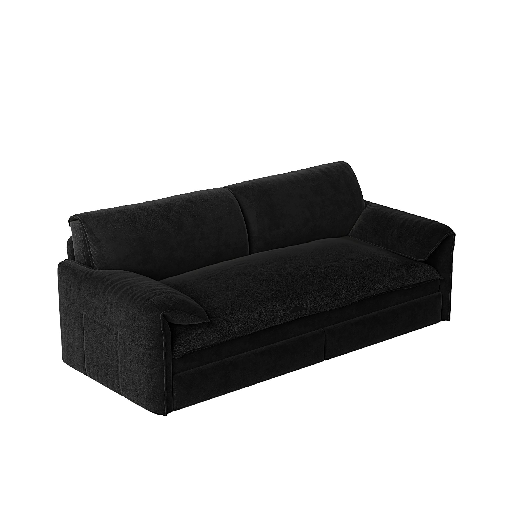 Queen Pull Out Sofa Bed, 3 In 1 Convertible Sleeper Sofa With Side Storage - Black - Image 10