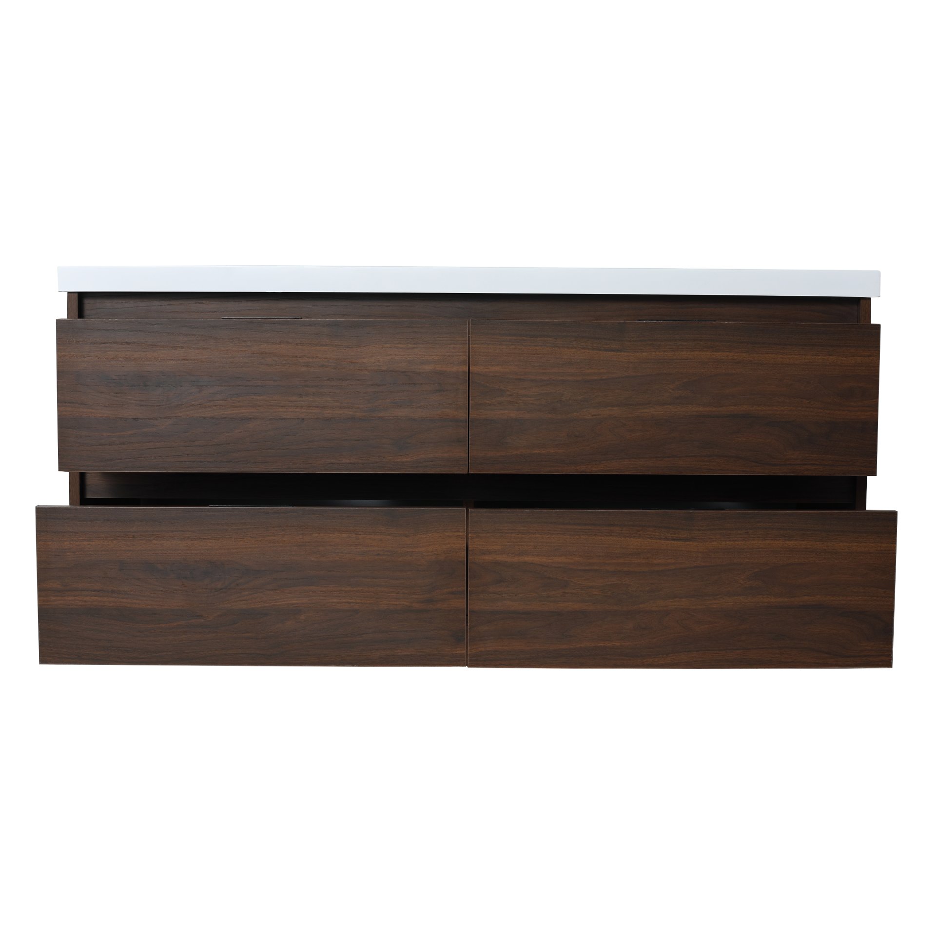 Modern Bathroom Vanity With Dual Resin Sink, Soft Close Drawers - California Walnut - Image 13