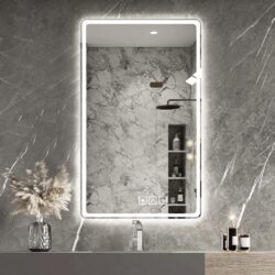 40X32" LED Bathroom Mirror Vanity Mirrors With Front Lights Wall Mounted Anti-Fog Frameless Make Up Mirror With Light Copper Free Silver Mirror Horizontal Or Vertical - Silver