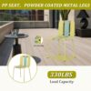 4 Piece Set Of Modern Striped Color Blocking Single Chairs Waterproof And Fade Resistant - Grain Yellow / Haze Green / Tropical Orange - Image 10