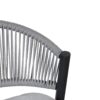 Outdoor Bar Height Metal Frame Counter Stools With Scallop Shaped Backrest & Water Resistant Cushions (Set of 2) - Matte Black - Image 8
