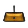 Gradient Vessel Sink Square Above Counter Bathroom Sink With Pop Up Drain - Gold - Image 6