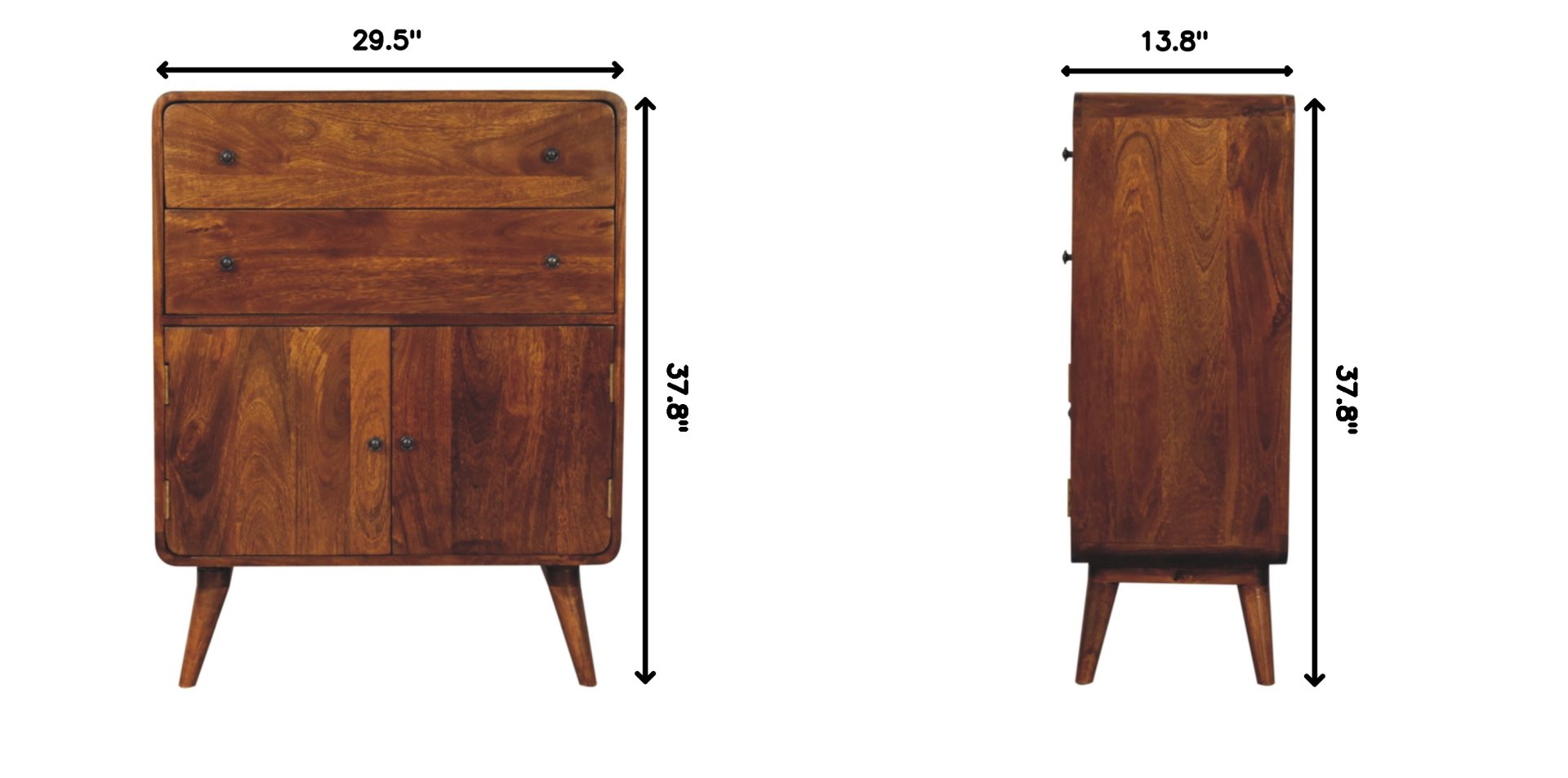 Curved Nordic Charm Cabinet - Brown - Image 12