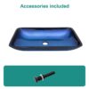 Gradient Vessel Sink Square Above Counter Bathroom Sink With Pop Up Drain - Blue - Image 5