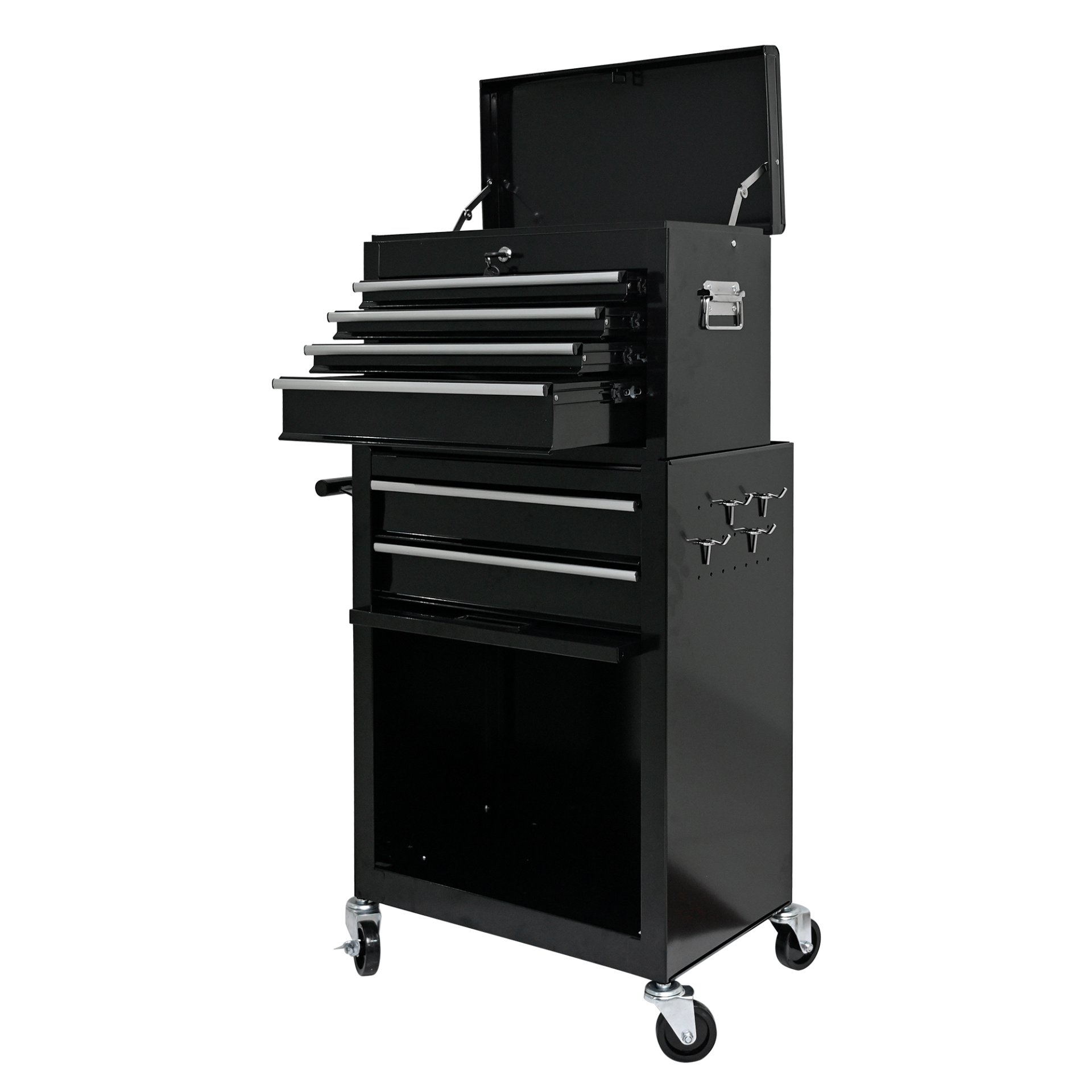 High Capacity Rolling Tool Chest With Wheels And Drawers, 6 Drawer Tool Storage Cabinet - Black - Image 8