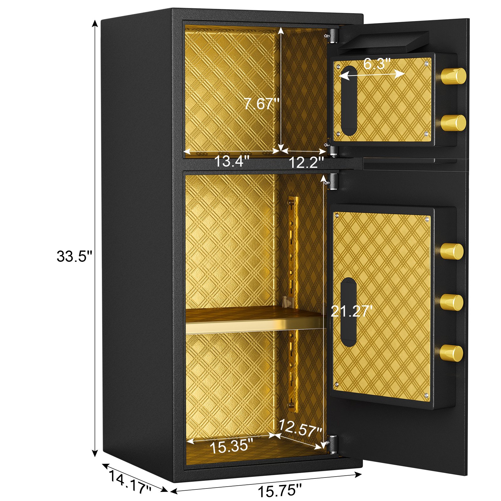 Large Double Door Coin Operated Safe, Digital Security Safe With Fireproof And Waterproof Bag, 7.0 Cubic Feet Safe Box With Hidden Code Function For Home, Office And Hotel - Black - Image 3