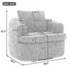 360° Swivel Accent Barrel Chair With Dual Layer Cushion, Round Seating For Living Room - Pink - Image 2