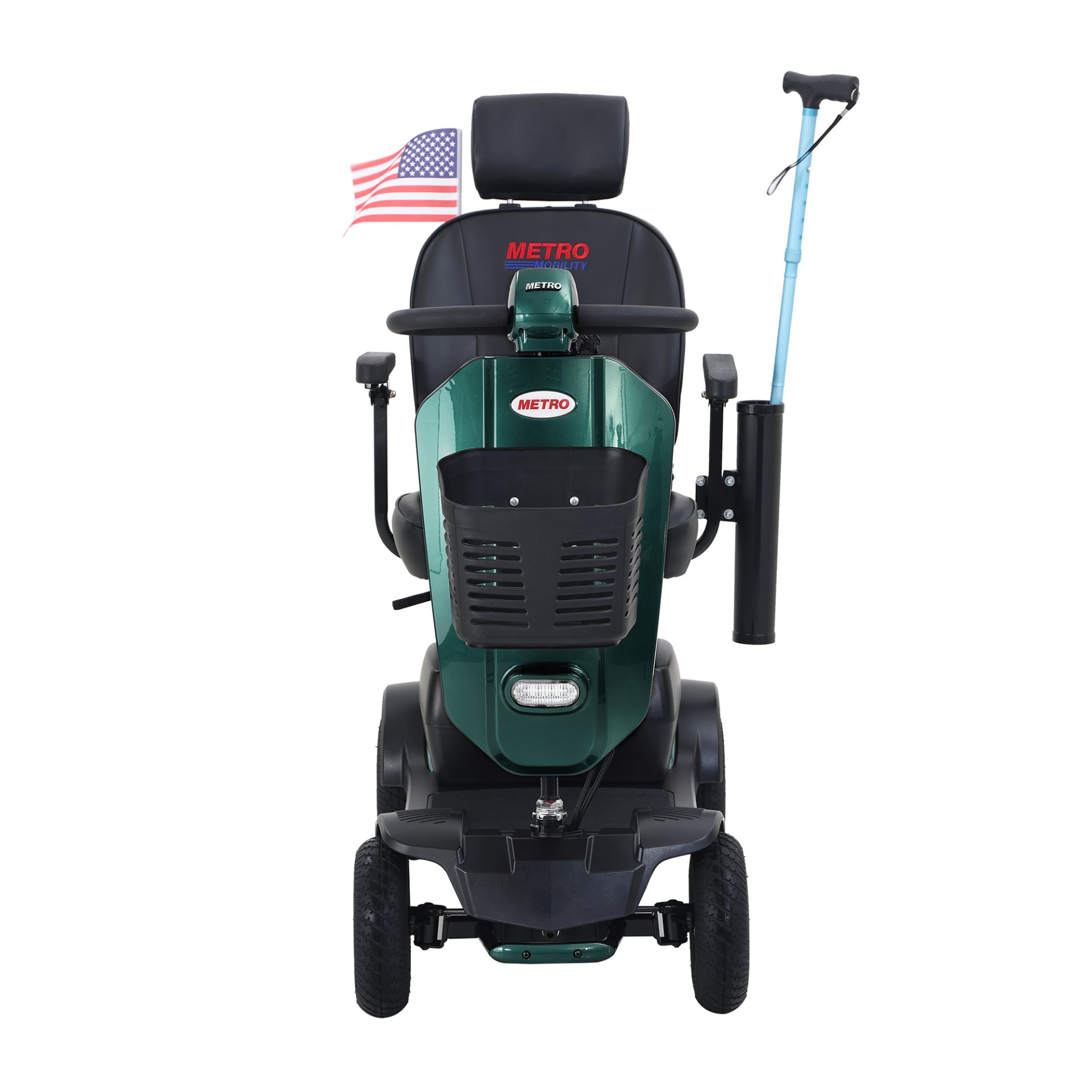 Max Plus - Wheels Outdoor Compact Mobility Scooter With 2 Pieces X 20Ah Lead Acid Battery, 16 Miles, Cup Holders & USB Charger Port - Emerald - Image 2