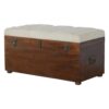 Linen Storage Trunk - Chestnut / White Linen - Image 5