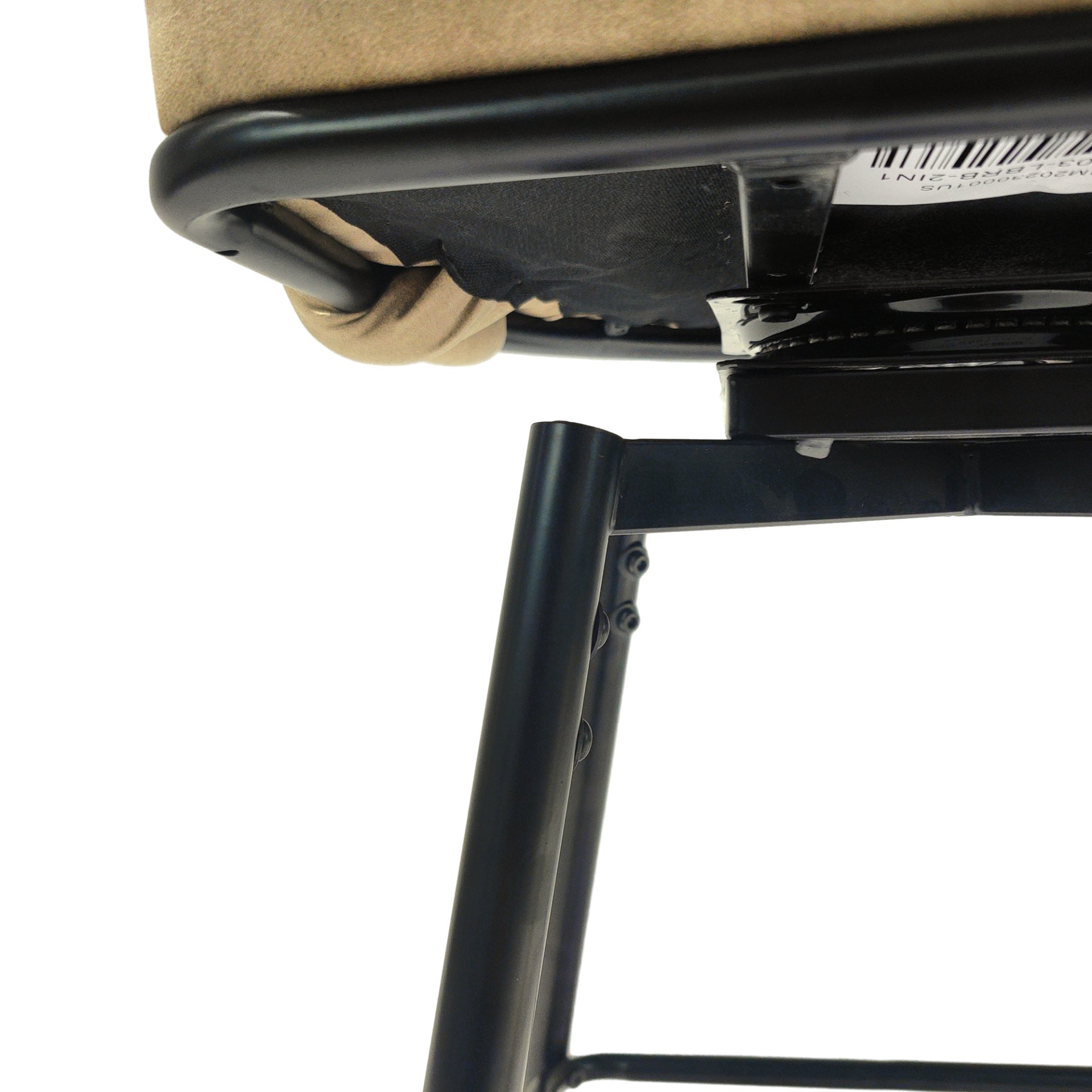 Technical Leather Woven Bar Stool (Set of 2), 360 Swivel Bar Stools With Back And Footrest - Light Brown - Image 14