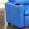 Marisa - Leather Kids Recliner Chair With Cupholder - Blue - Image 4