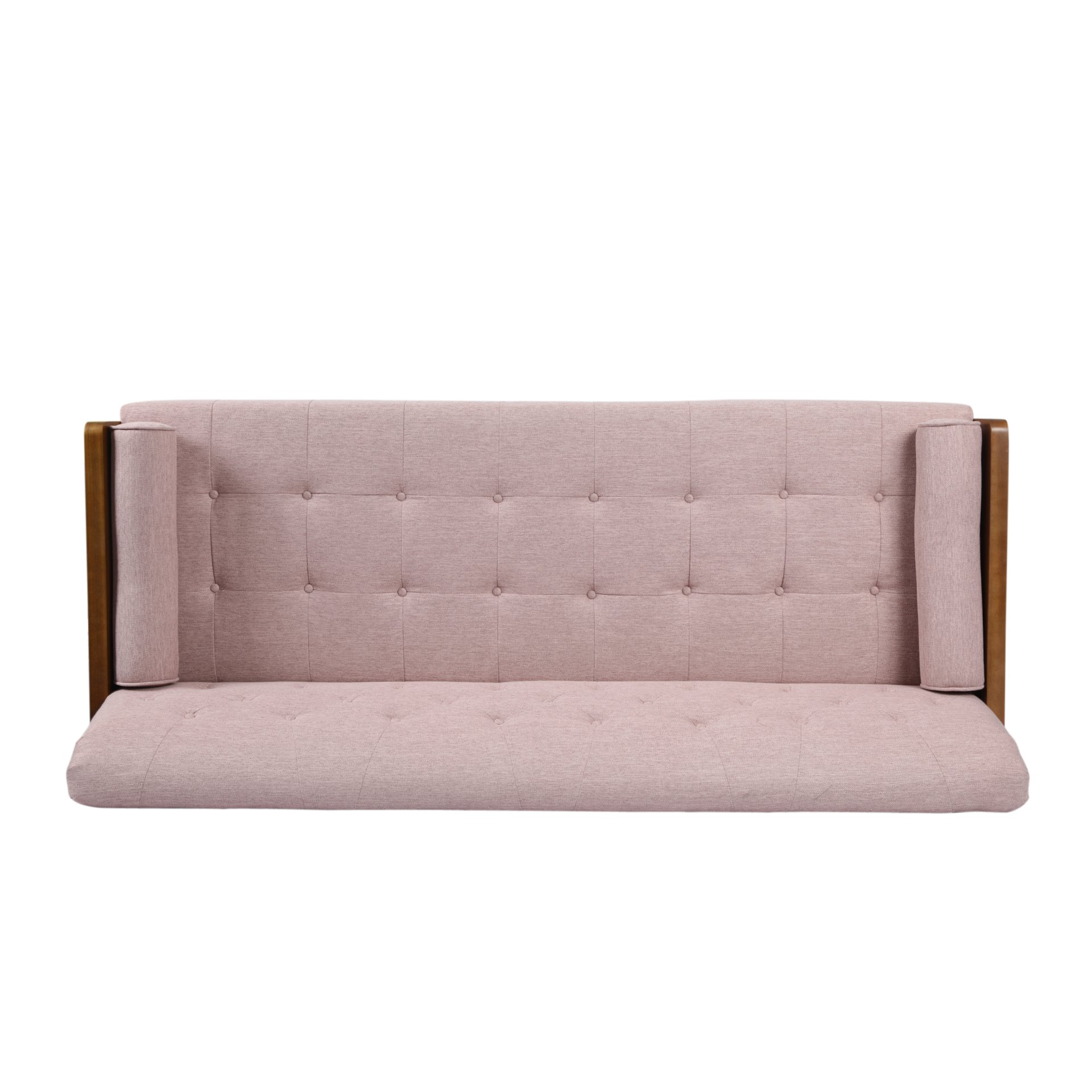 Aidan - Mid Century Modern Tufted Fabric Sofa - Blush - Image 10
