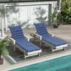 2 Piece Outdoor Chaise Lounge Cushion Set, Replacement Cushions For Patio Furniture - Navy Blue - Image 2