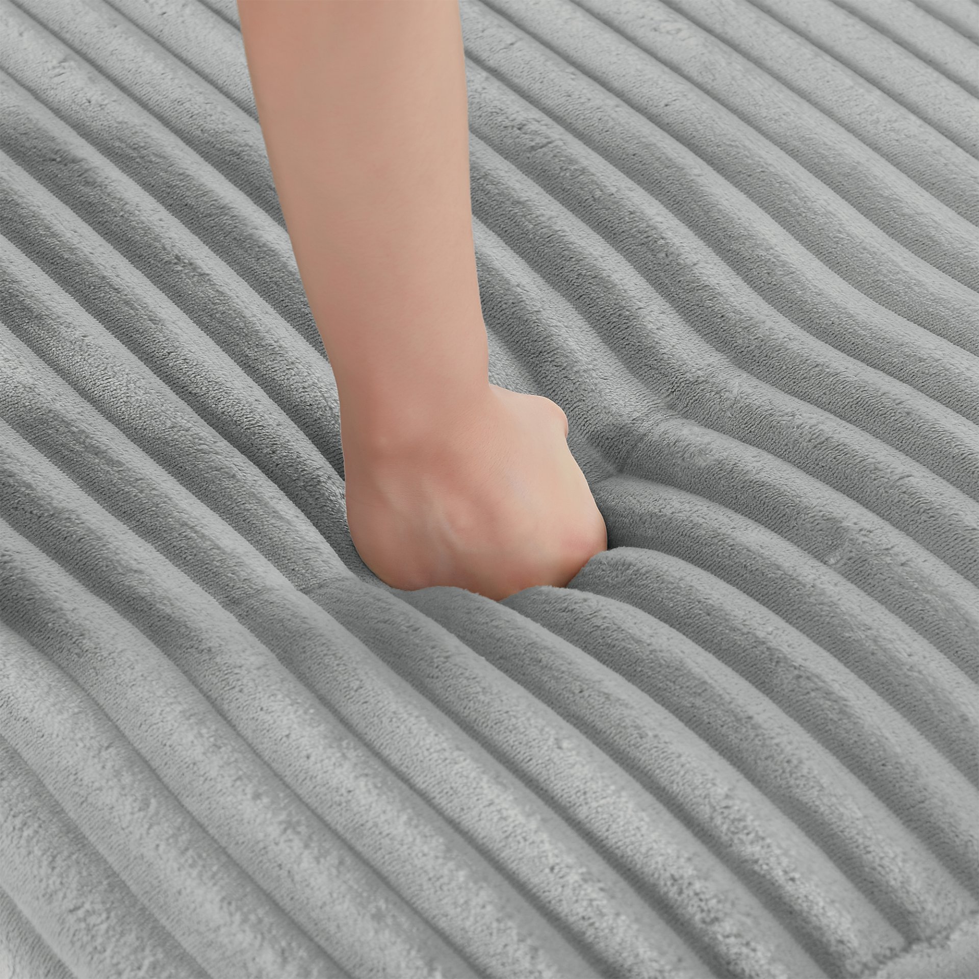 Modern U Shaped Sectional Sofa With Movable Ottoman And Side Storage Pockets Corduroy - Gray - Image 18