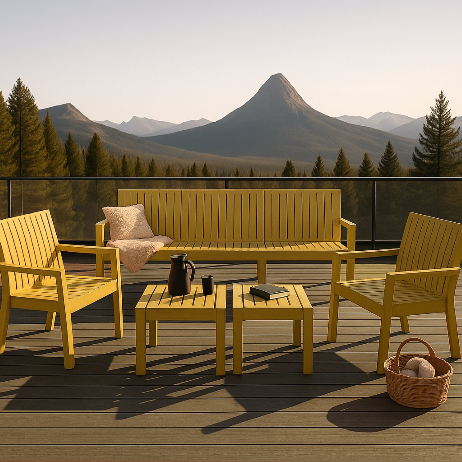 5 Piece Indoor / Outdoor Furniture Set 3 Seater Sofa, 2 Chairs And 2 Coffee Tables, Waterproof And Durable - Brick Yellow - Image 12