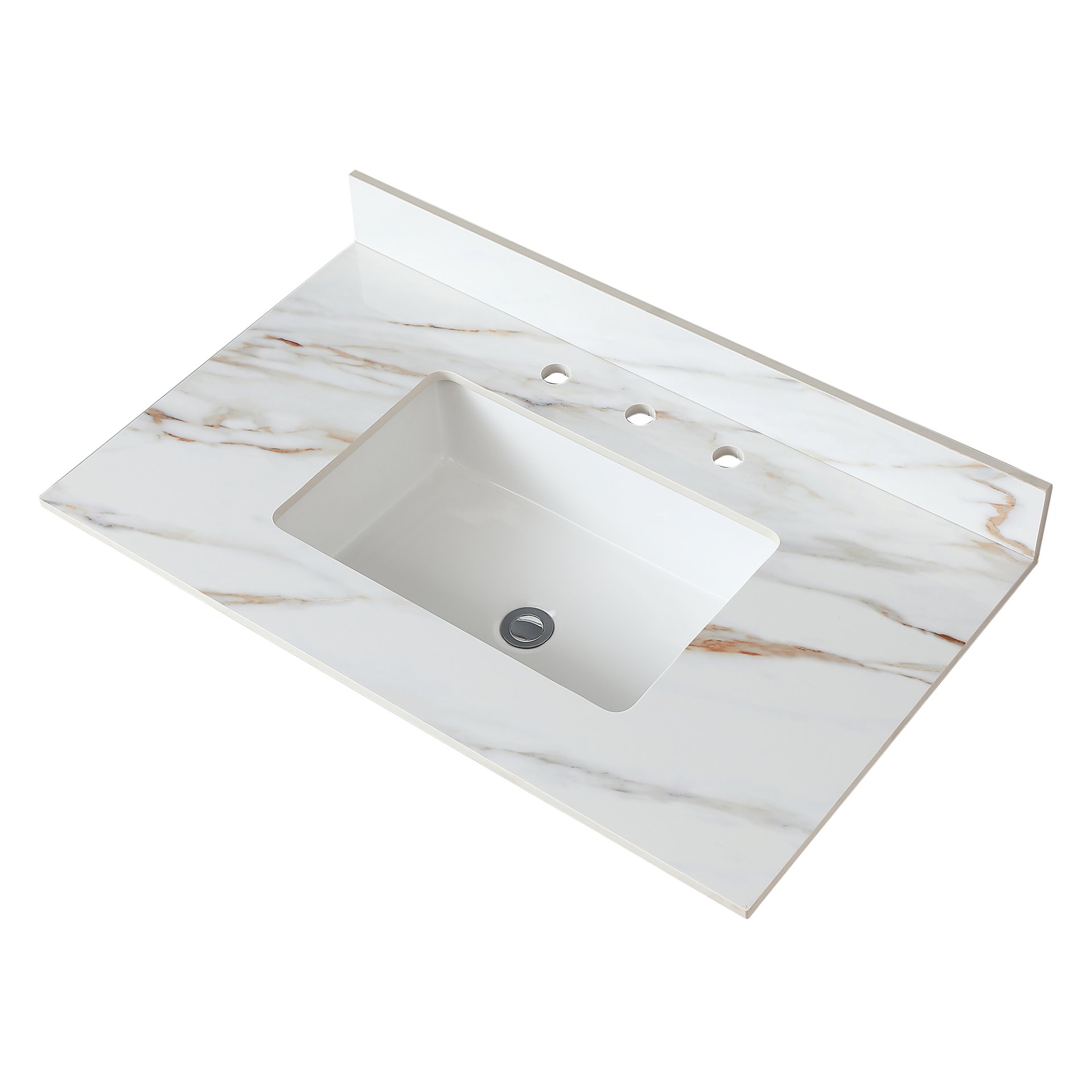 Vanity Top, Sintered Stone - Carrara White With Veins - Image 4