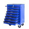 Rolling Metal Tool Chest With 7 Drawers, 20" Steel Storage Cabinet With Ball Bearing Slides - Black / Blue - Image 10