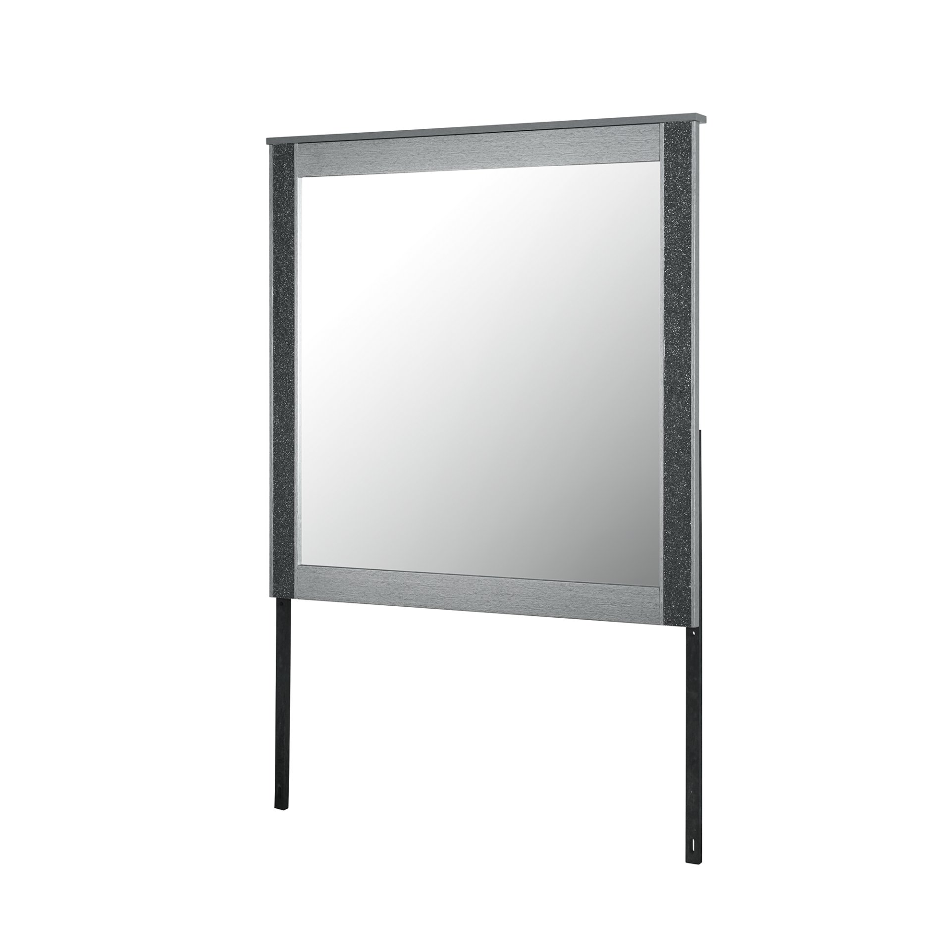 Lorenzo - Large Scale Mirror With Sleek Frame And Glittered Detailing - Silver - Image 5