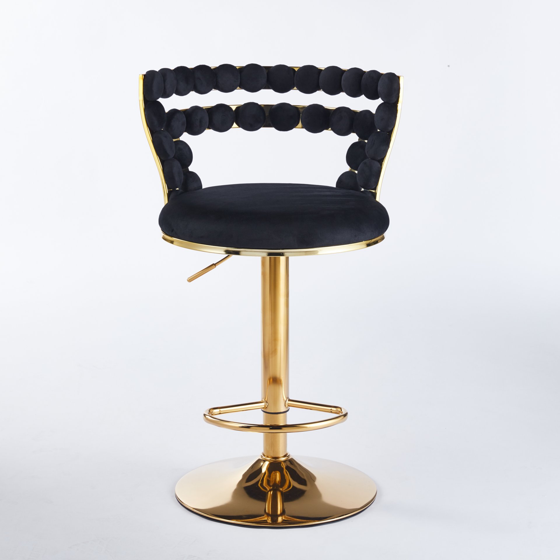 Bar Chair With Tube Legs (Set of 2) - Golden / Black - Image 5