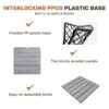 10 Piece Interlocking Deck Tiles Striped Pattern, Square Acacia Hardwood Outdoor Flooring For Patio, Bancony, Pool Side - Light Gray - Image 26