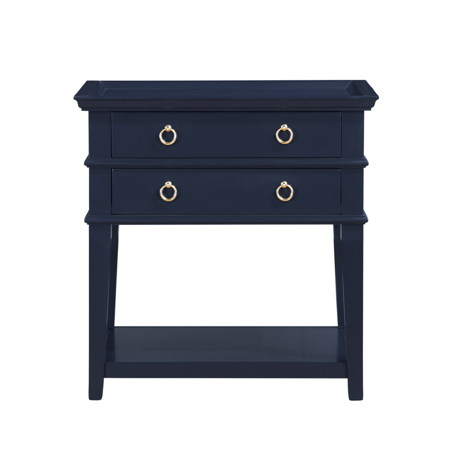 Carmona - 2 Drawer Tray Top Nightstand Pulls - Dark Blue - Image 9