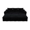 3 Seat Sofa, Deep Seat Couches With Soft Pillows And 3 Ottomans, Convertible Sofa Lounge Chair, For Living Room - Black - Image 16