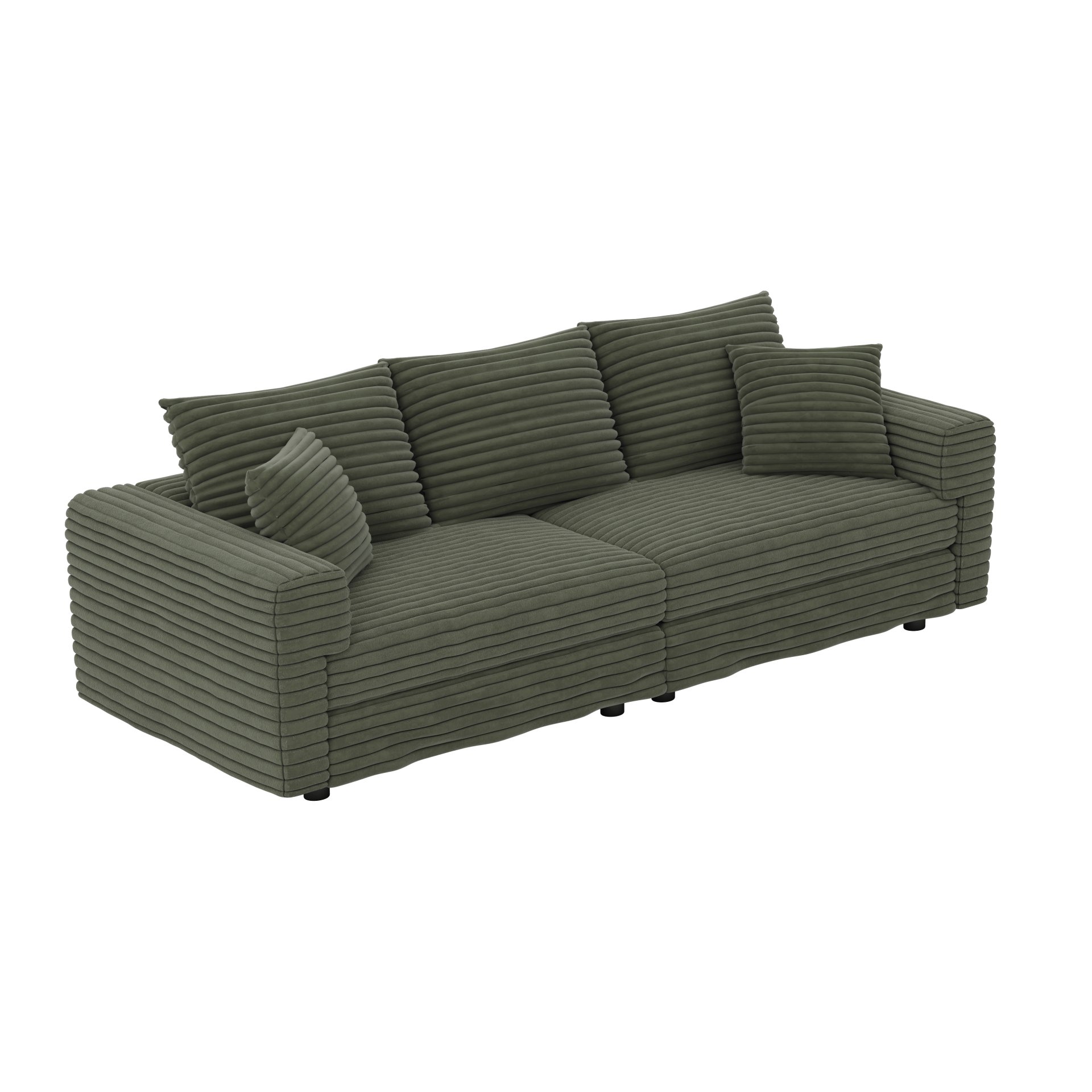 3 Seat Sofa, Convertible Deep Seat Sofa Lounge Chair For Living Room - Green - Image 14