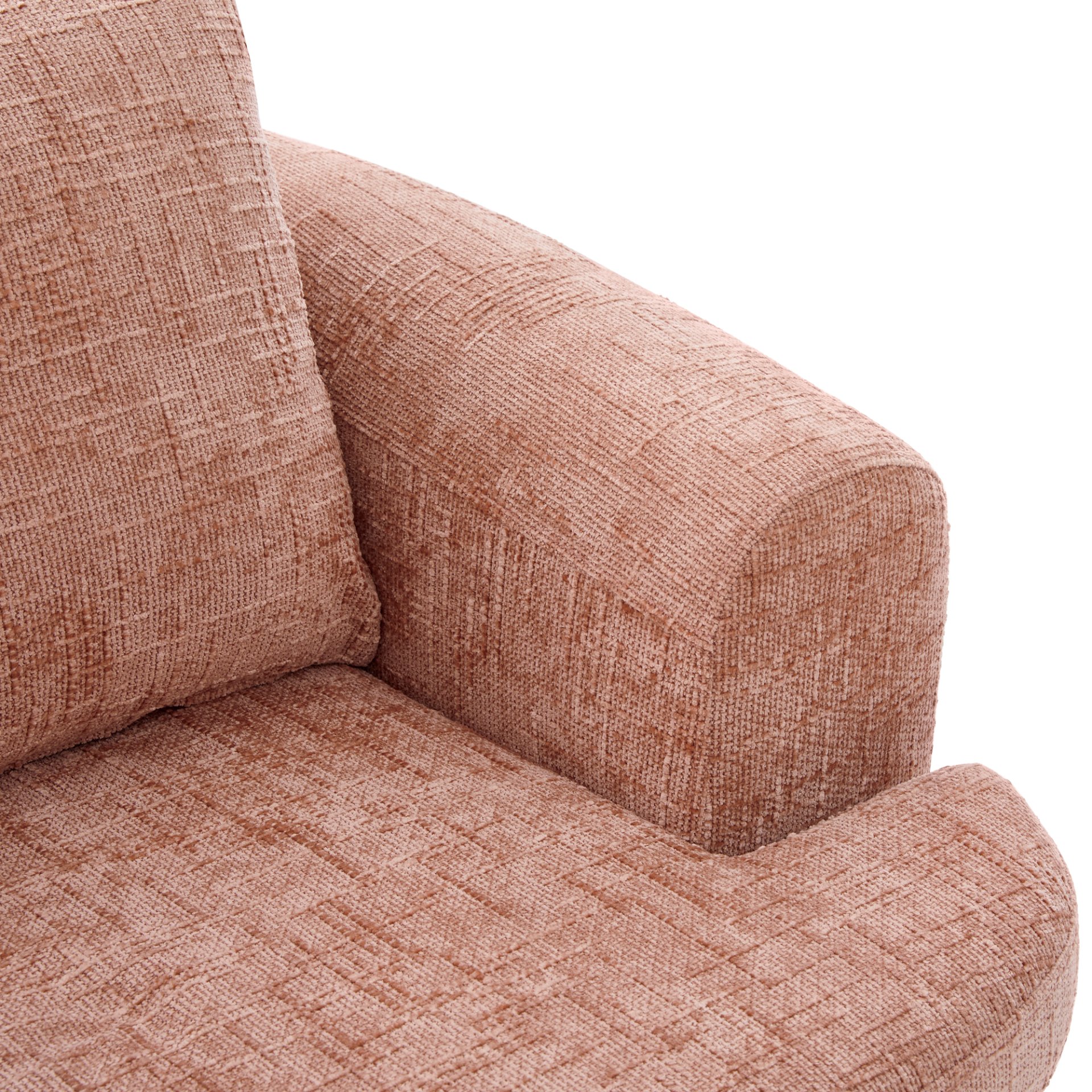 360° Swivel Accent Barrel Chair With Dual Layer Cushion, Round Seating For Living Room - Pink - Image 15