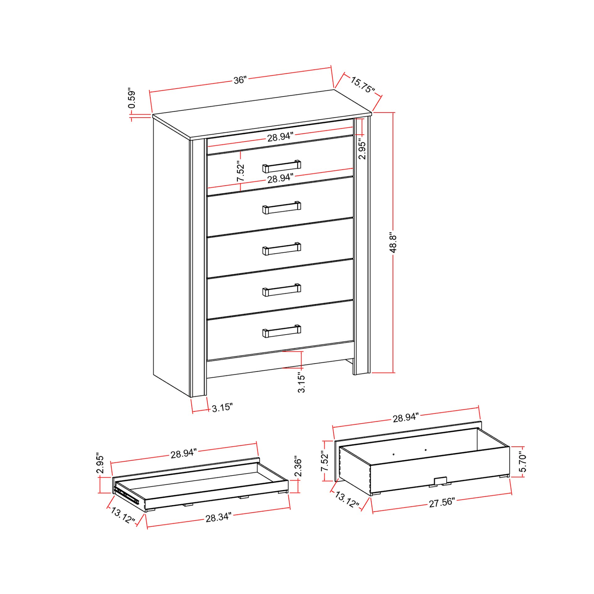 Lorenzo - 5 Piece Queen Bedroom Set With Glittered Detailing And Bar Handles - Silver - Image 11