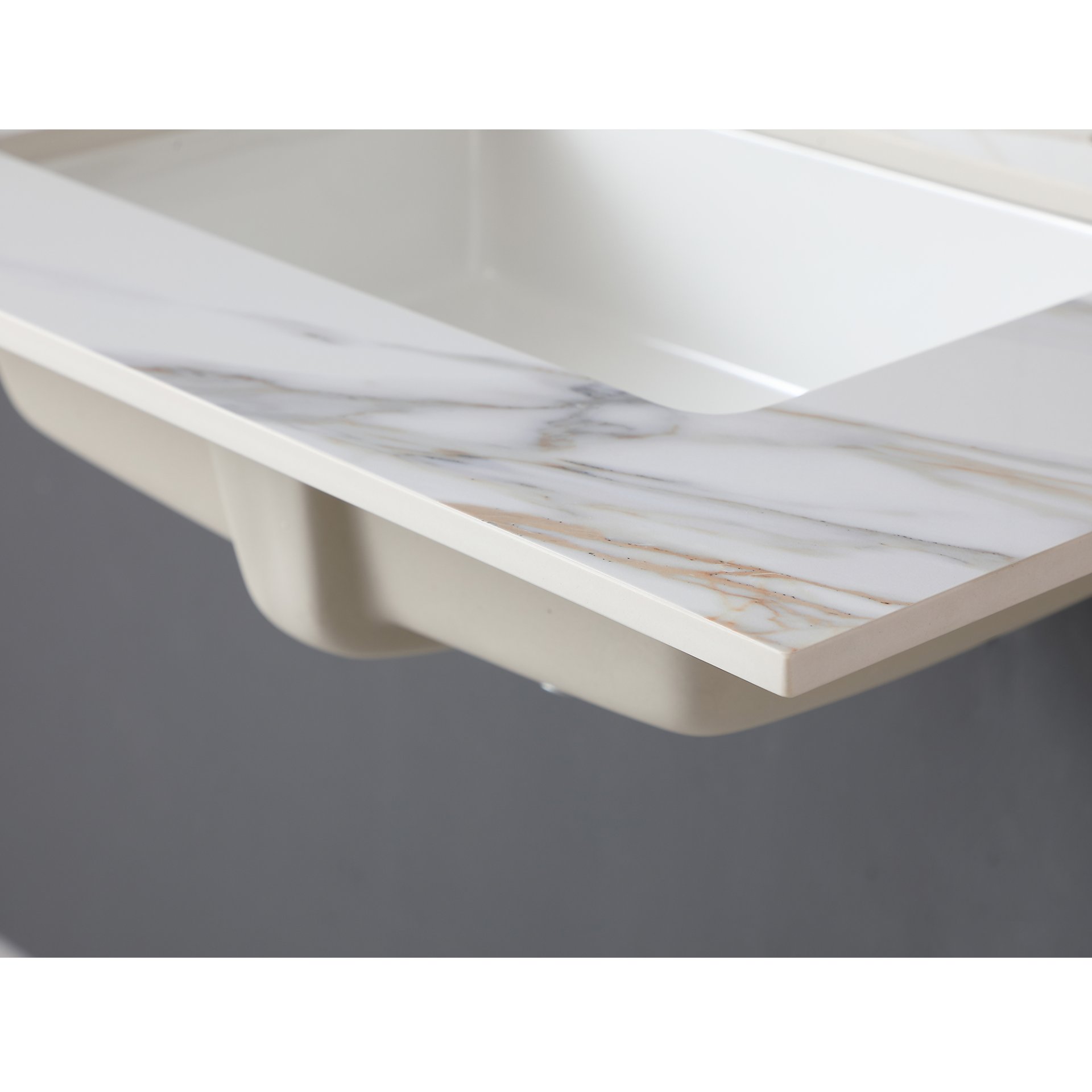 Vanity Top With Undermount Sink And Backsplash - White Marble - Image 9