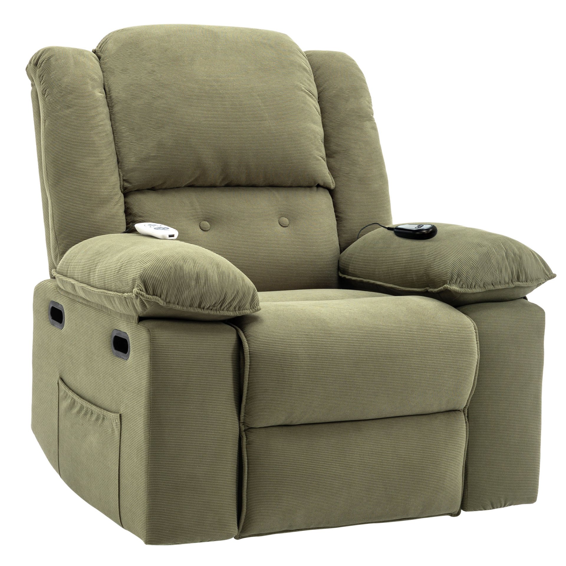 Massage Recliner, Power Lift Chair & Adjustable Massage And Heating Function, Recliner Chair With Infinite Position And Side Pocket For Living Room - Green - Image 12