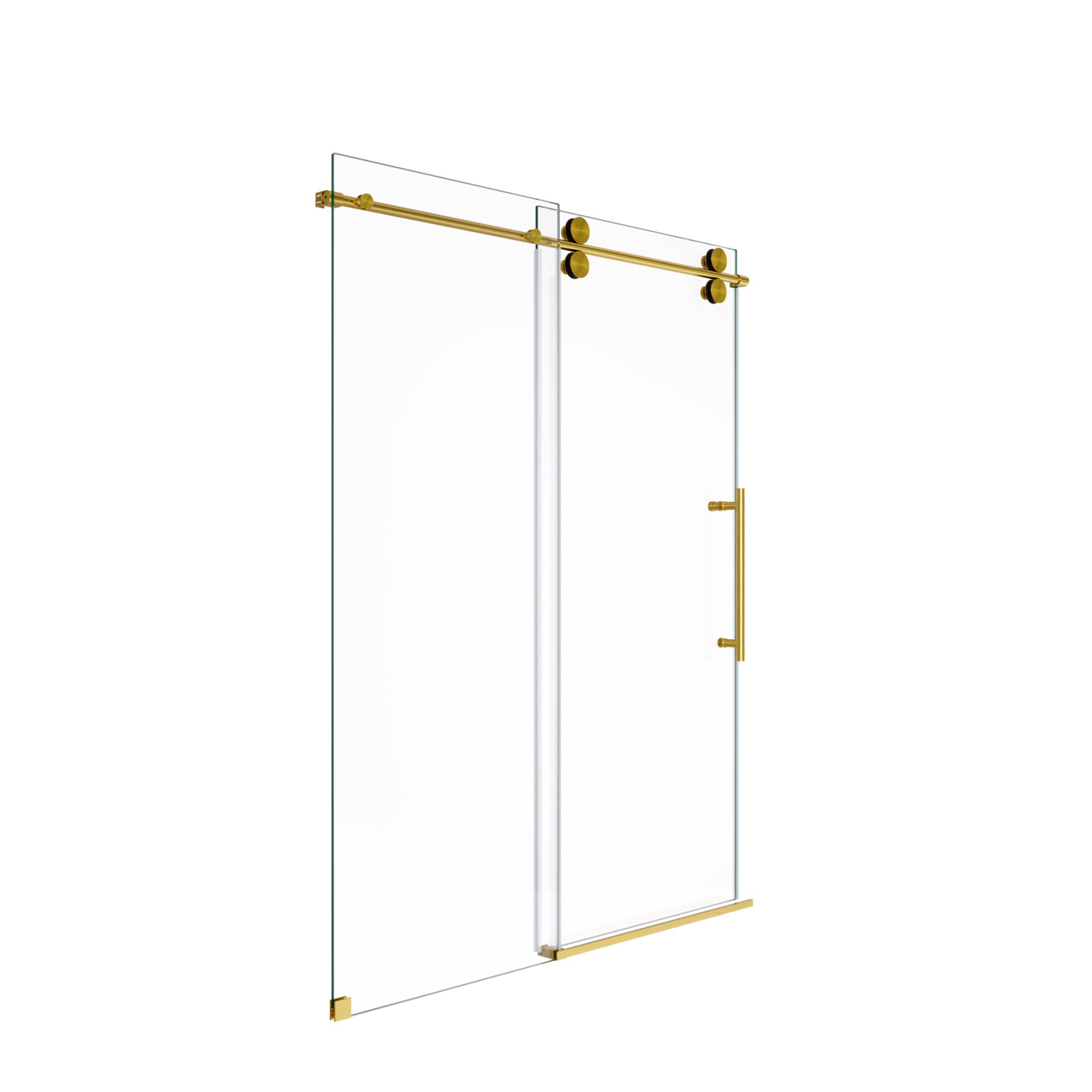 Frameless Single Sliding Shower Door With Bypass Design And 5 / 16" Clear Tempered Glass - Brushed Gold - Image 13