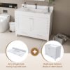 43" Bathroom Vanity With Artificial Marble Carrara Top Set, Multi Functional Cabinet With Doors And Drawer - White - Image 6