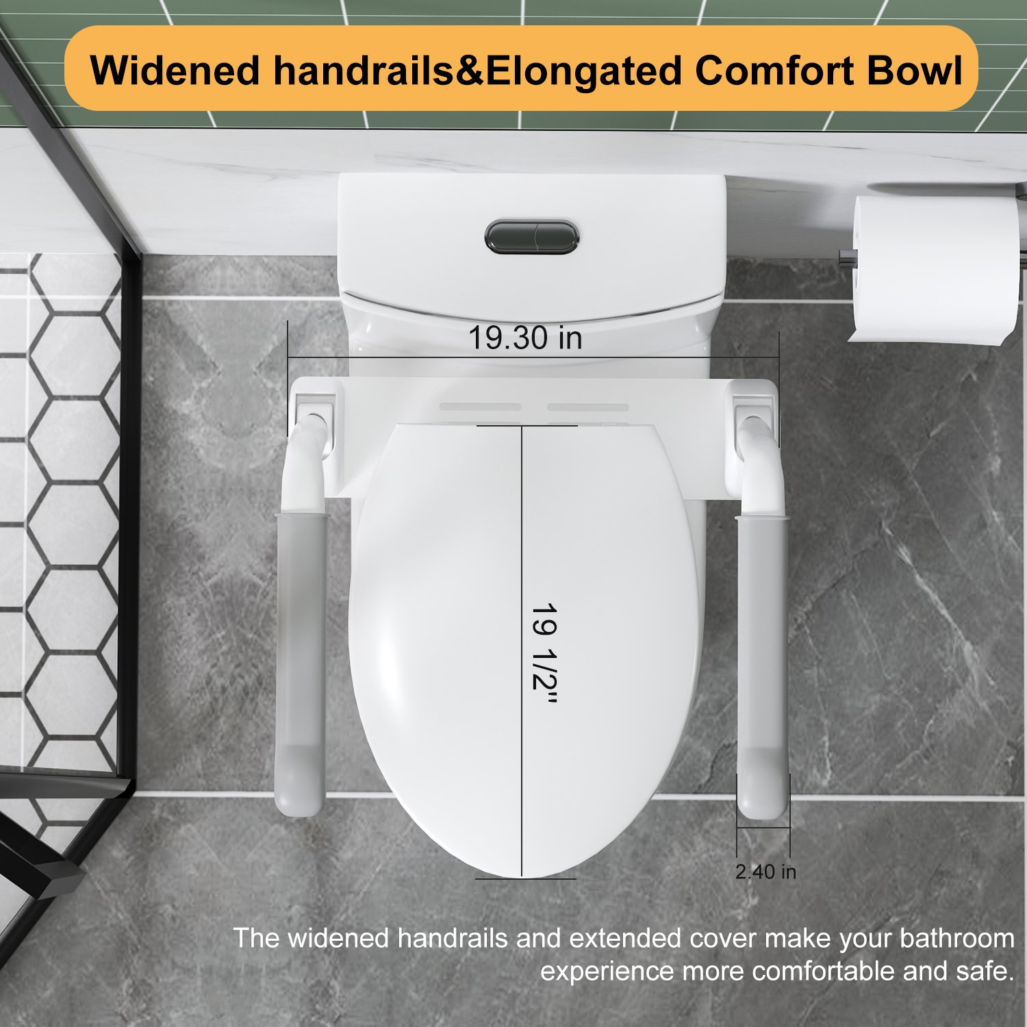 Upgraded Design Armrest, With Glossy Gw 007 1 Piece Toilet With Tornado Flush, Soft Close Seat, Dual Flush Map 1000G, Comfort Chair Seat - Gloss White - Image 5