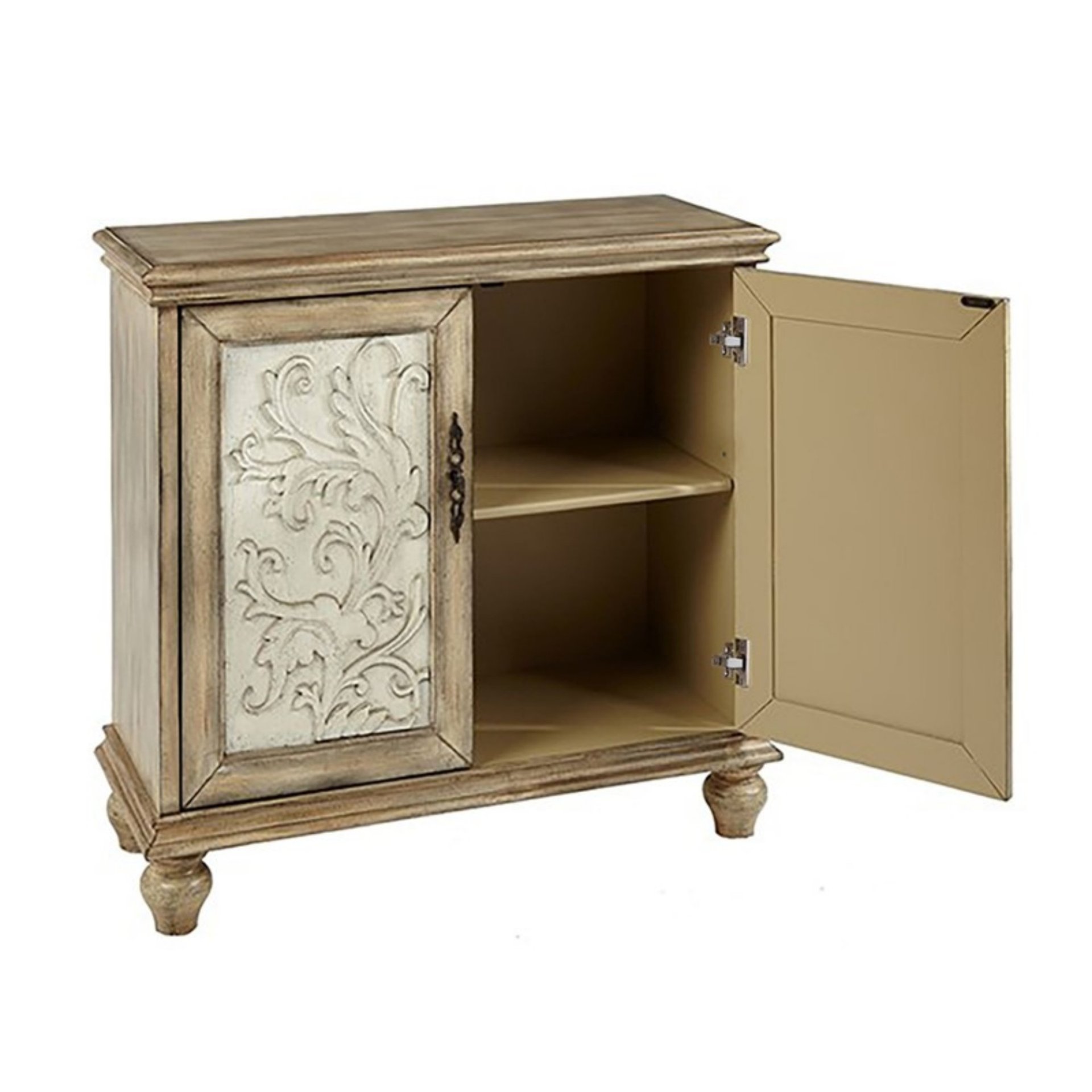 Driscoll - 2 Door Cabinet With Floral Design - Reclaimed Natural - Image 9