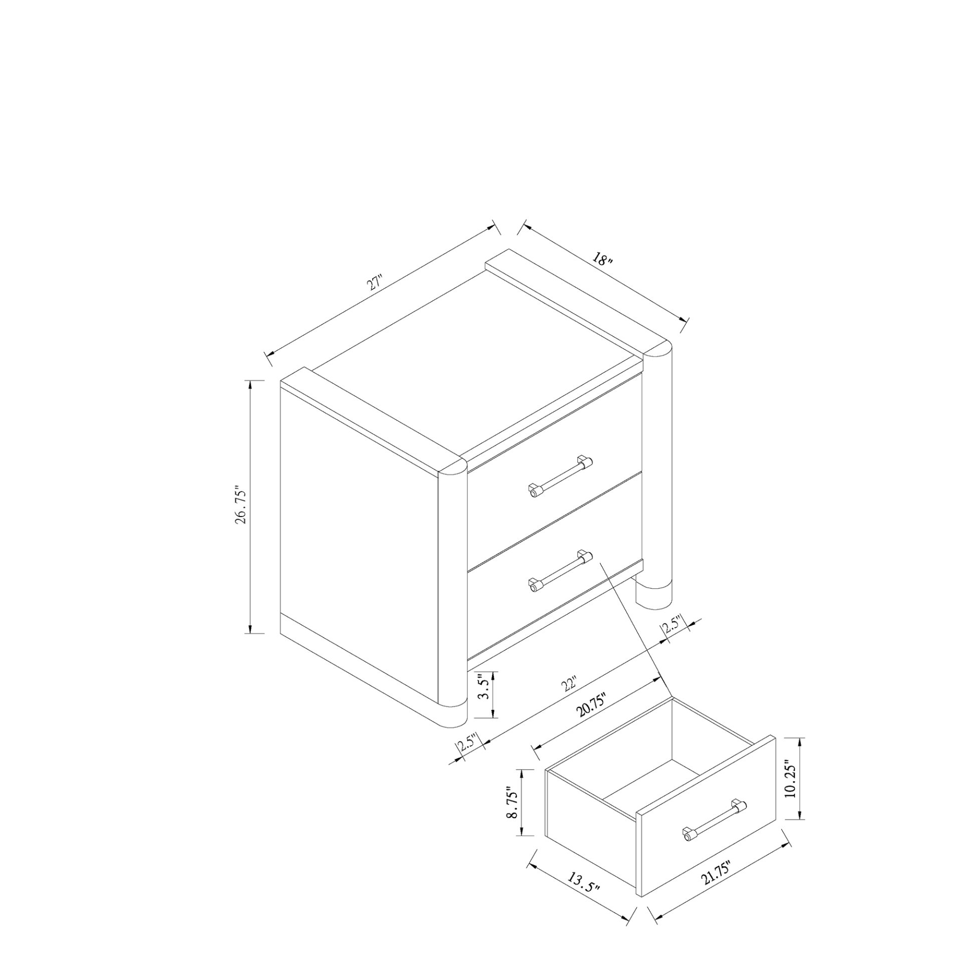 Sarai - 5 Piece King Bedroom Set With Upholstered Headboard, Spacious Storage - Brown - Image 8