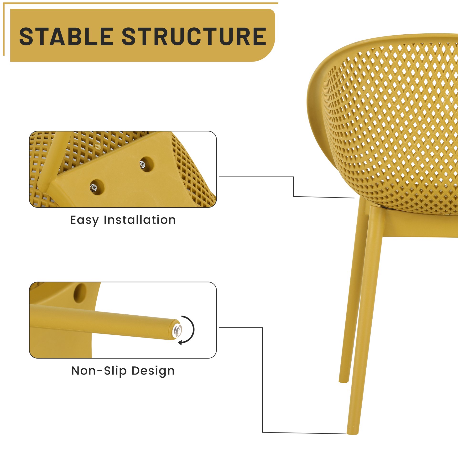 2 Pack Lounge Chair Set With Folding Square Table - Earthy Yellow / Khaki / White - Image 18