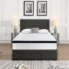 12" Twin Size Hybrid Mattress Individual Pocket Spring 7 Zoned Memory Foam Knitted Cover With - White - Image 2