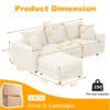 3 Seat Sofa, Deep Seat Couches With Soft Pillows And 1 Ottomans, Convertible Sofa Lounge Chair, For Living Room - Beige - Image 4